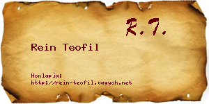 Rein Teofil névjegykártya